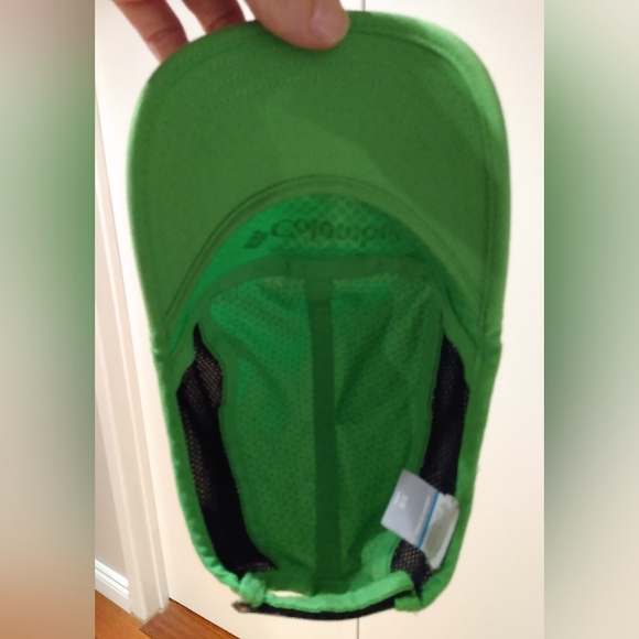 Columbia 5 Panel Floppy Cycling Sport Neon Green Adjustable Men's Nylon Cap Hat - Picture 8 of 12